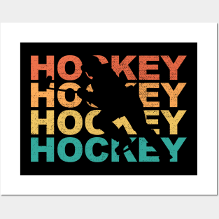 Retro Hockey Gift For Hockey Players Posters and Art